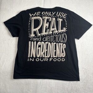 Chipotle Loomstate Real Ingredients Black Employee Graphic Shirt Men's XL Stain